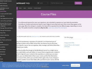Course Files | Blackboard Help