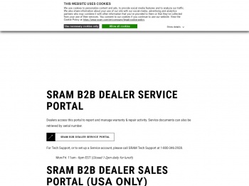 SRAM B2B Dealer Service Portal