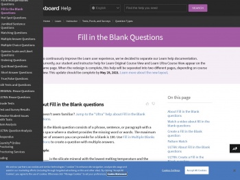 Fill in the Blank Questions | Blackboard Help
