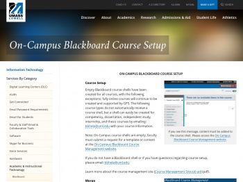 On-Campus Blackboard Course Setup - UMass Lowell