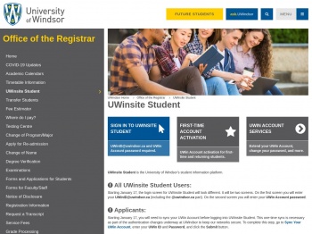 UWinsite Students | Registrar Office - University of Windsor