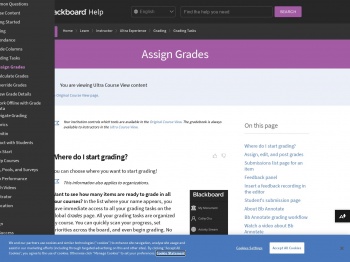 Assign Grades | Chalkboard Help