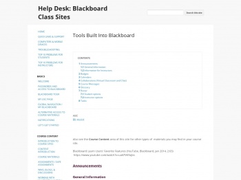 Tools Built Into Blackboard - Help Desk: Blackboard Class Sites