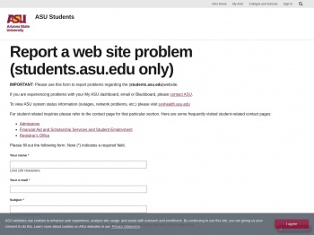 Report a web site problem (students.asu.edu only) | ASU ...