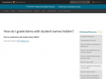How do I grade items with student names hidden? | Blackboard