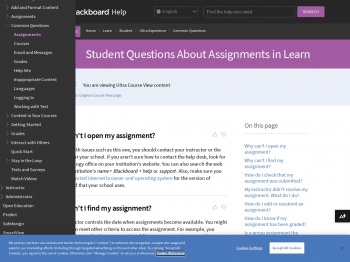 Student Questions About Assignments in Learn | Blackboard ...