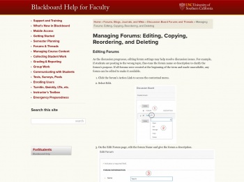 Managing Forums: Editing, Copying, Reordering, and Deleting