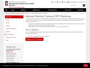 Optional Practical Training Workshop - NIU - International ...