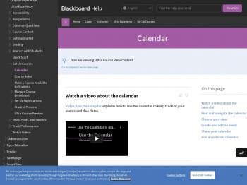 Calendar | Blackboard Help