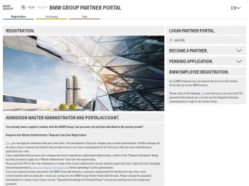 Registration - BMW Group Partner Portal - B2B Portal