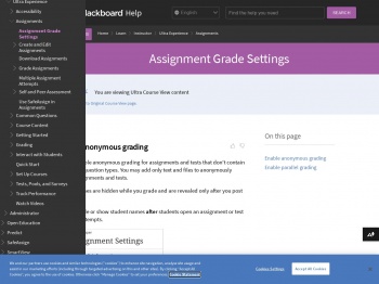 Assignment Grade Settings | Blackboard Help