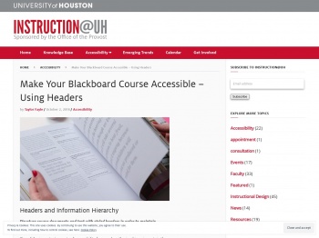 Make Your Blackboard Course Accessible – Using Headers ...