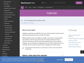 Calendar | Blackboard Help
