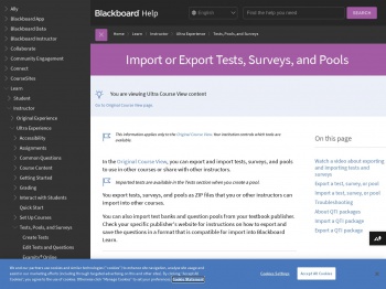 Import or Export Tests, Surveys, and Pools | Blackboard Help
