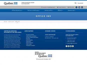 Office 365 |  Récit - Un site utilisant Commission scolaire du ...