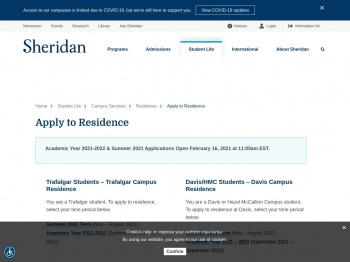 Apply for Residence | Sheridan Residences | Sheridan College