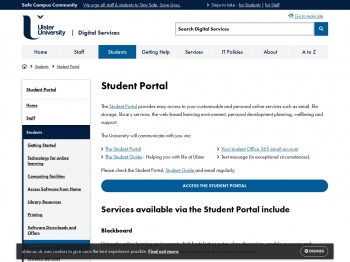 Student Portal - Ulster University ISD
