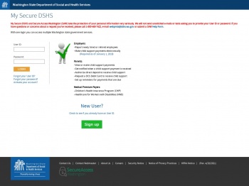 My DSHS Secure: Login or Register