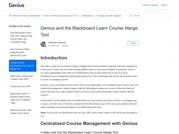 Genius and the Blackboard Learn Course Merge Tool – The ...
