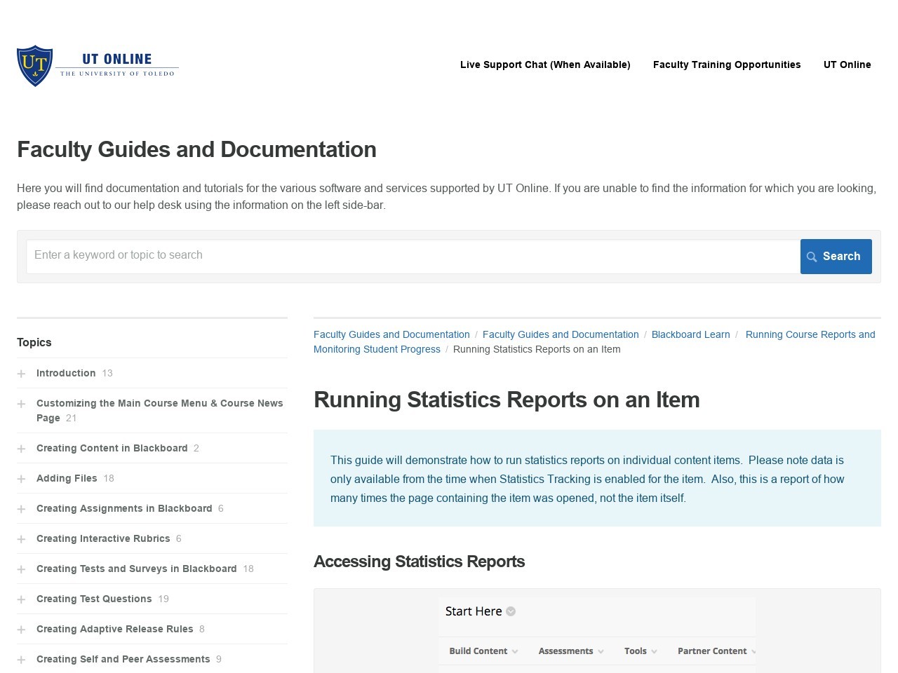 Running Statistics Reports on an Item | Blackboard Learn ...