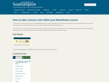 How to add a Course Link within your Blackboard course ...