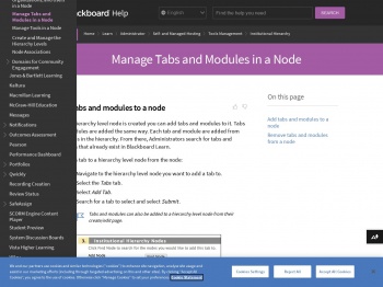 Manage Tabs and Modules in a Node | Blackboard Help