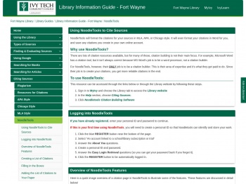 NoodleTools - Library Information Guide - Ivy Tech Libraries