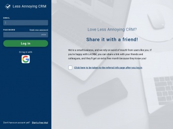Log into Less Annoying CRM