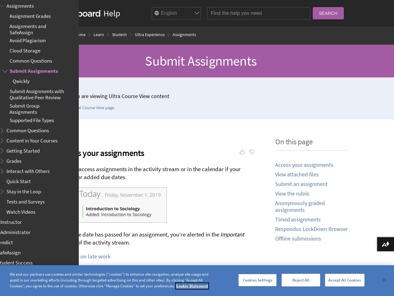 Blackboard Learn How-To Submit Assignments