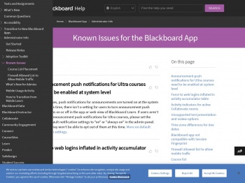 Known Issues for the Blackboard App | Help Blackboard