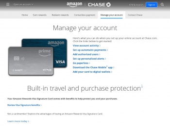 Manage Your Account | Amazon Rewards Card | Chase.com