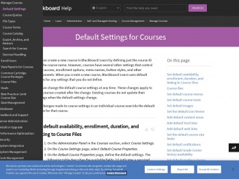 Default Settings for Courses | Blackboard Help