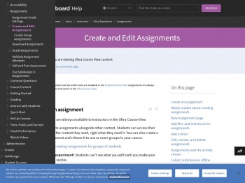 Create and Edit Assignments | Blackboard Help