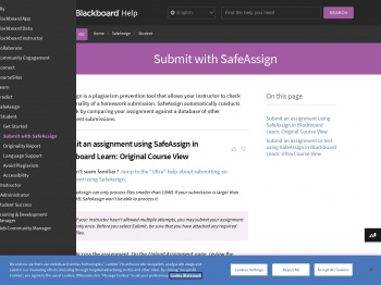 Submit with SafeAssign | Blackboard Help
