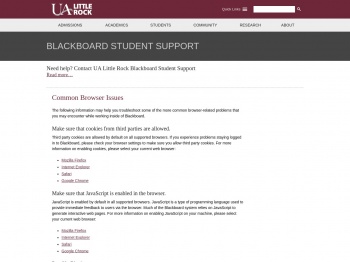 Common Browser Issues - Blackboard Student Support