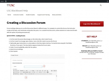 Creating a Discussion Forum · Blackboard Help for Faculty