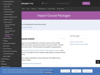 Import Course Packages | Blackboard Help