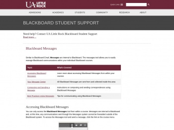 Blackboard Messages - Blackboard Student Support