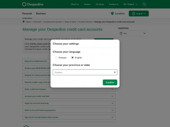 Manage your Desjardins credit card accounts | Desjardins