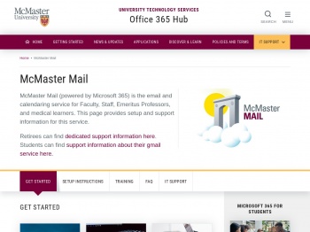 McMaster Mail - Office 365 Hub