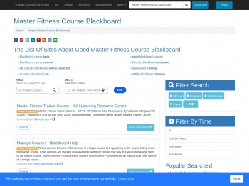 Master Fitness Course Blackboard - April 2021