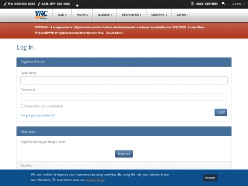 my.yrc.com: Log In | YRC