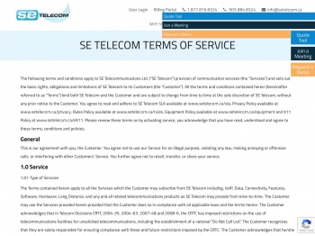 Terms - SE Telecom