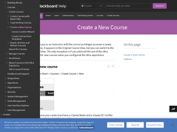 Create a New Course | Blackboard Help