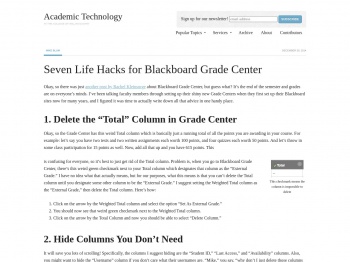 Seven Life Hacks for Blackboard Grade Center - Academic ...