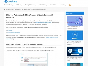 2 Ways to Automatically Skip Windows 10 Login Screen with ...