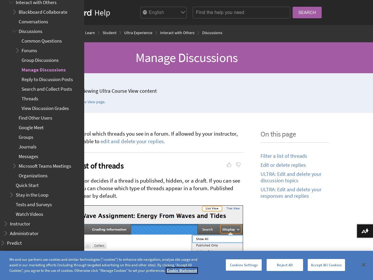 Manage Discussions | Blackboard Help