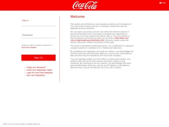 Registered Users Sign On - Coca-Cola