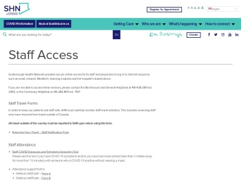 Staff Access – Scarborough Health Network