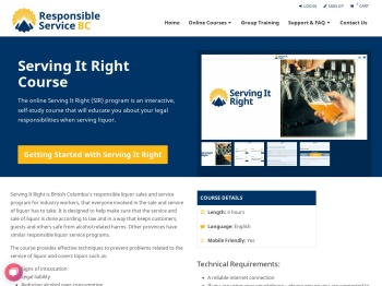 Serving It Right Course | Responsible Service BC